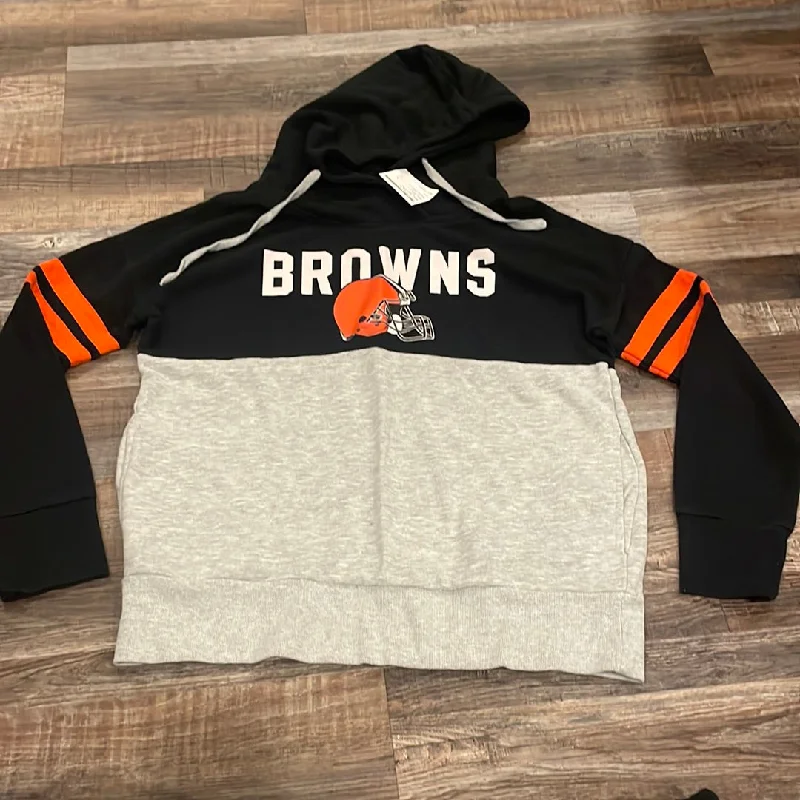 NFL CLeveland Browns Hooded Sweatshirt Womens size medium Relaxed Hoodie Sweatshirt Fit