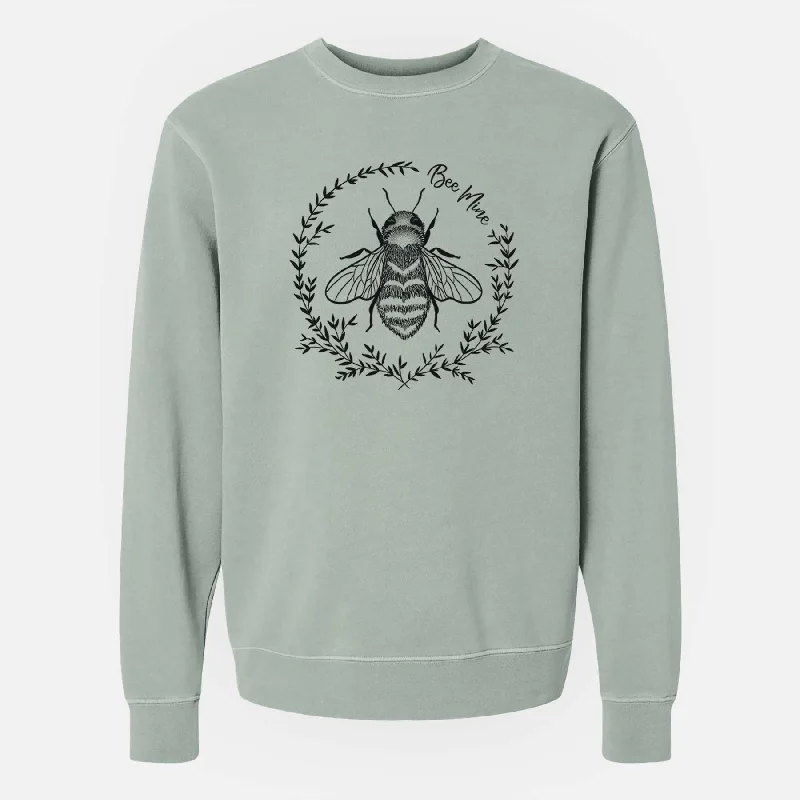 Bee Mine - Unisex Pigment Dyed Crew Sweatshirt Relaxed Sweatshirt Look