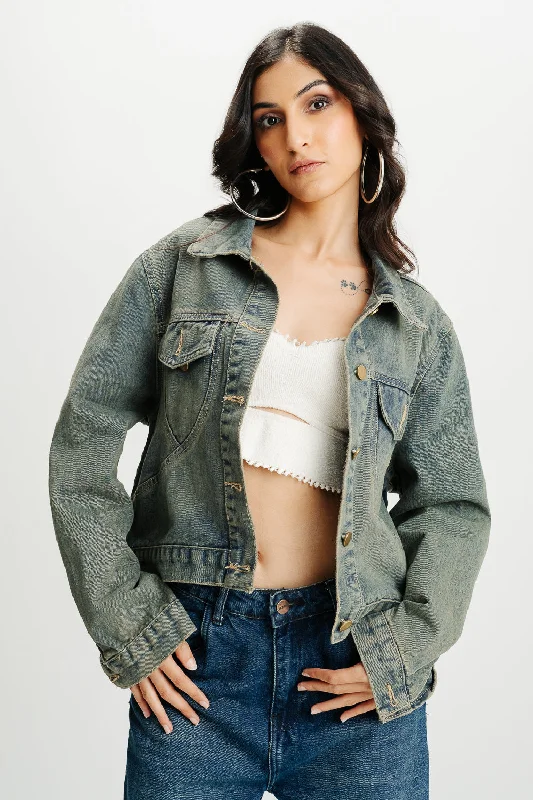 Button Me Up Denim Jacket Women's vintage jackets