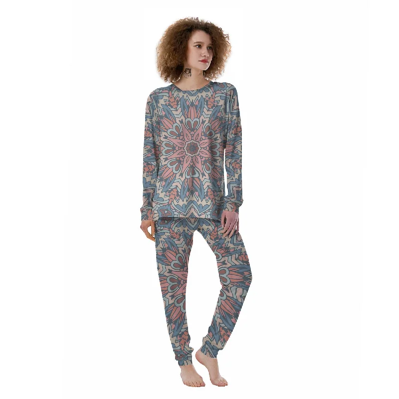 Mandala Ethnic Pastel Print Women's Pajamas Minimalist pajama sets