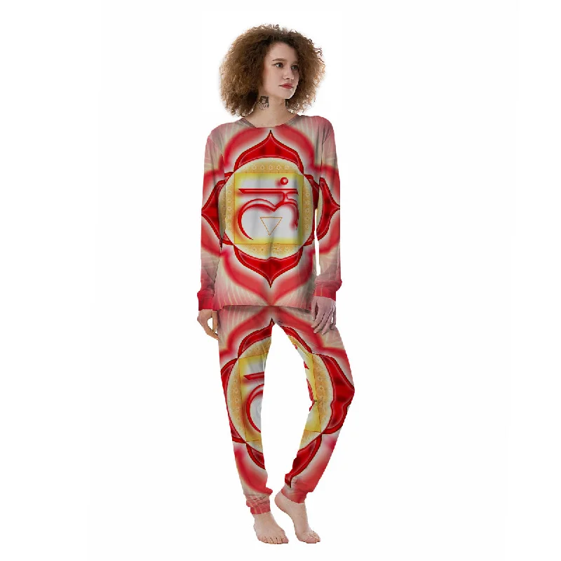 Mandala Muladhara Chakra Print Women's Pajamas Thermal pajama sets