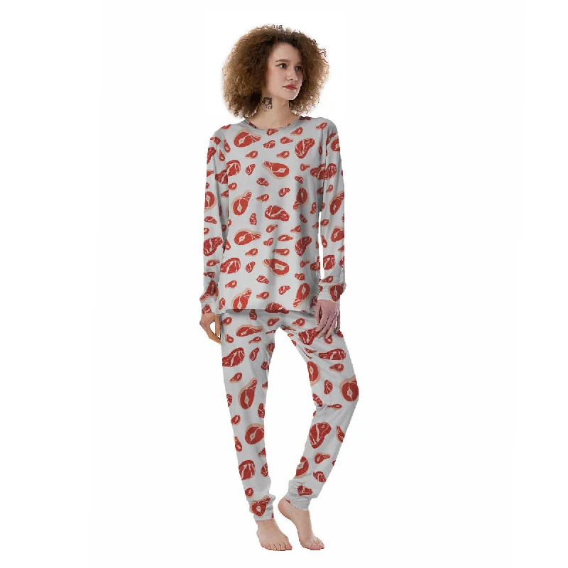 Meat Print Pattern Women's Pajamas Cozy winter pajama sets