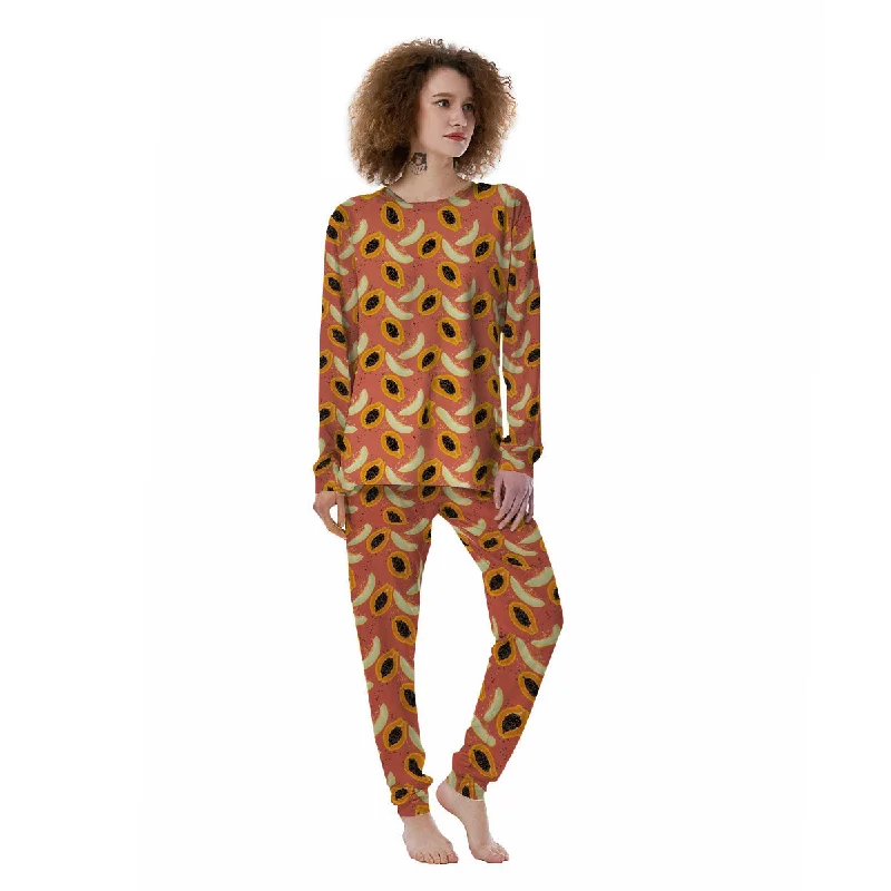 Melon And Papaya Print Pattern Women's Pajamas Softest pajama sets