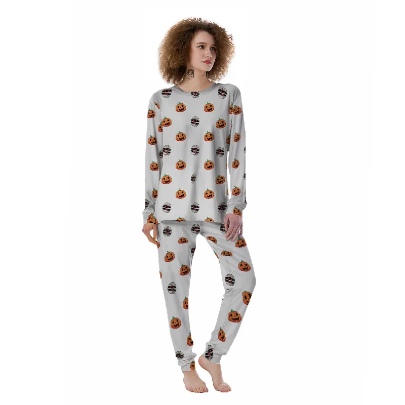 Mummy Halloween Print Pattern Women's Pajamas Luxury pajama sets