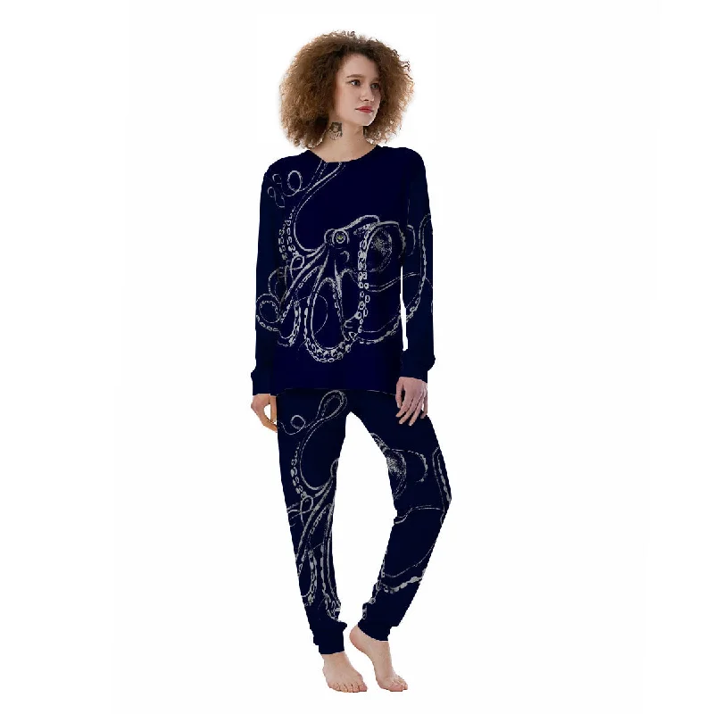 Octopus Tentacles Print Women's Pajamas Jogger pajama sets