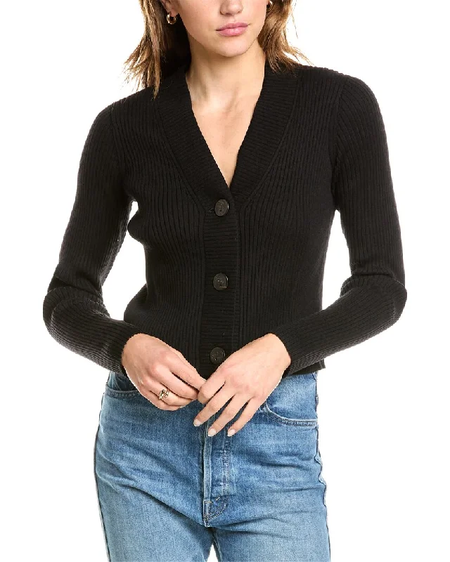 Vince Ribbed Wool Cardigan Formal sweaters