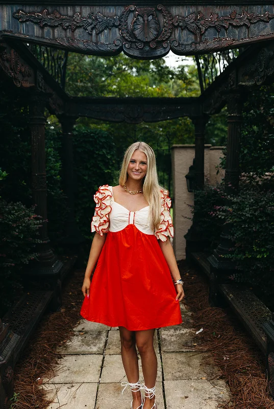 Day By Day Mini Dress - Orange Satin mini dresses