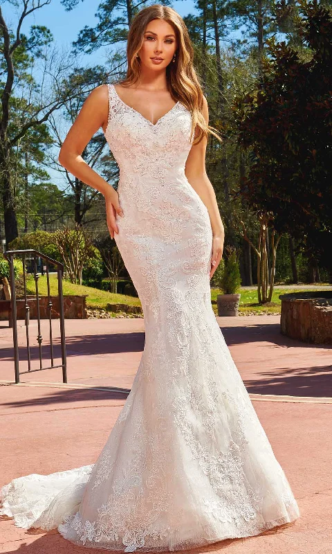 Rachel Allan M822 - Scoop Back Lace Bridal Gown Wedding Gown Set