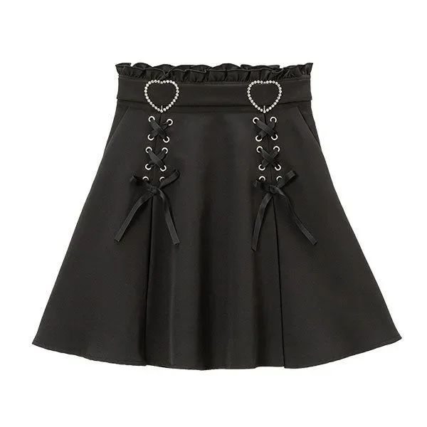 Kawaii Goth Heart babe skirt Breathable unclassified skirts