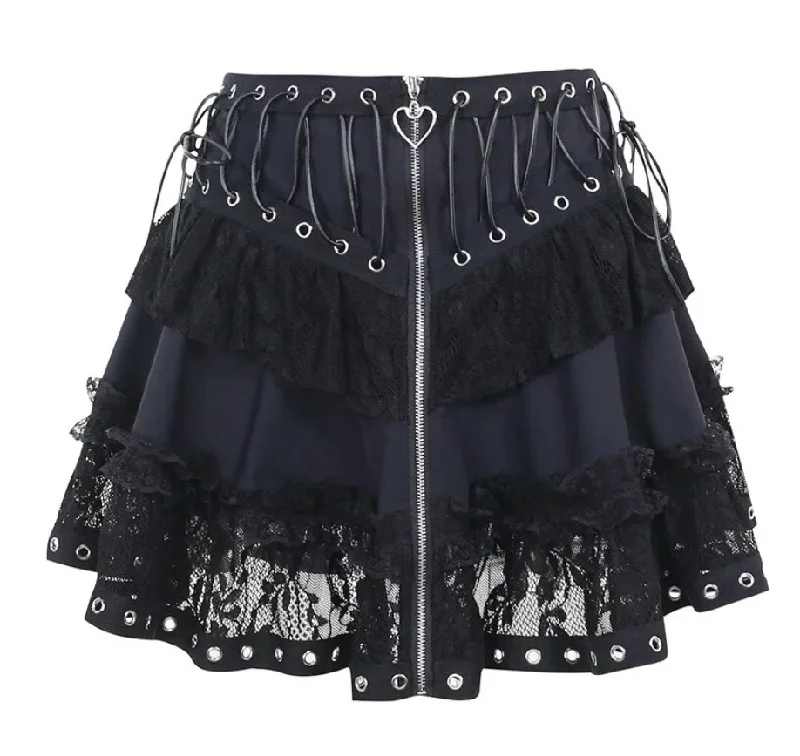 Goth Heart Lace skirt Winter unclassified skirts