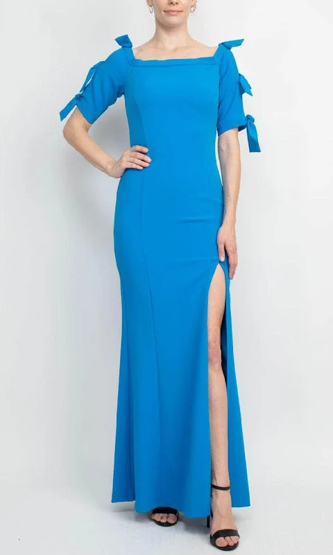 Alberto Makali 185656 - Bow Detailed Short Sleeve Long Dress Sleeveless maxi dresses