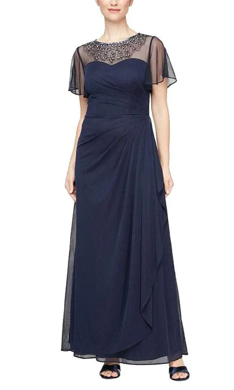 Alex Evenings 8132995 - Bejeweled Illusion Neckline Long Dress Hot new arrivals in maxi dresses