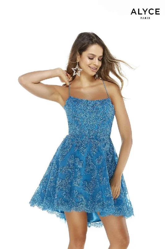 Alyce Paris 3069 - Scoop Neck Lace-Up Cocktail Dress Sequin party dresses