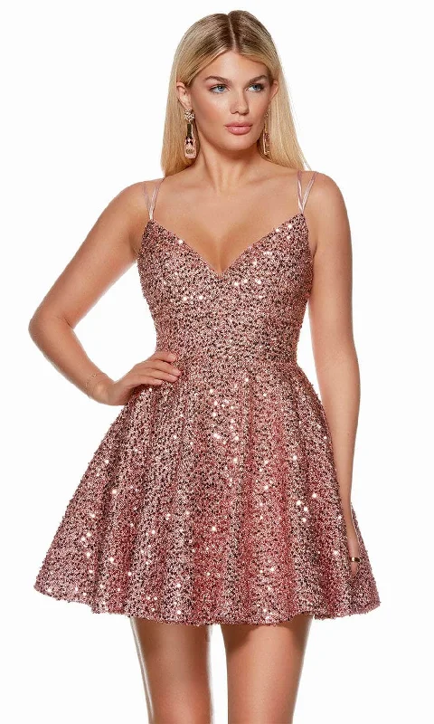 Alyce Paris 3176 - V-Neck Sparkling Cocktail Dress Minimalist party dresses