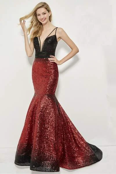 Angela & Alison - 81008 Allover Sequin Ombre Trumpet Gown Fall party dresses