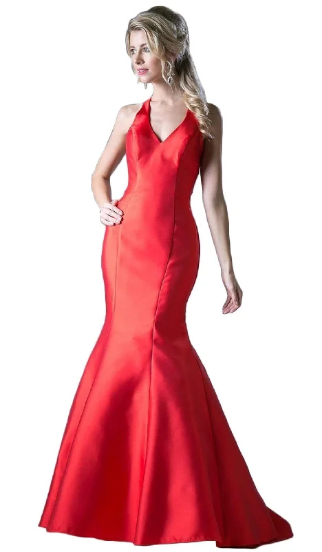 Cinderella Divine - 13038 Racerback Cutout Satin Mermaid Evening Gown Office party dresses