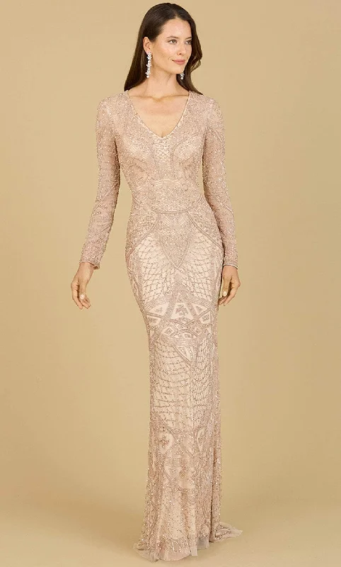 Lara Dresses 29215 - Long Sleeve Beaded Prom Dress Lace maxi dresses