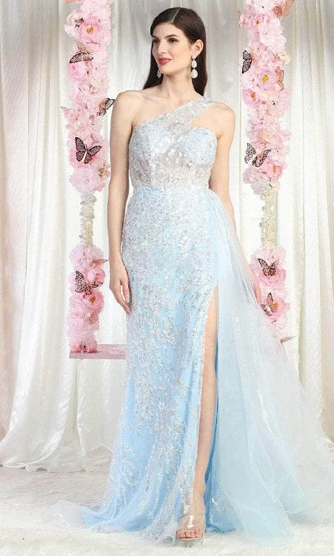 May Queen RQ8026 - Embroidered One Shoulder Evening Gown Y2K party dresses