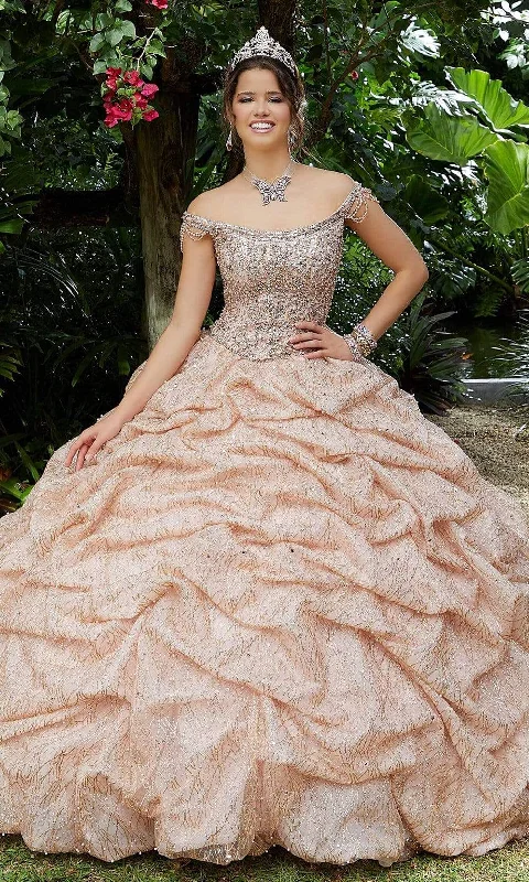 Vizcaya by Mori Lee - 89296 Bead-Garlanded Ruffled Ballgown Cotton party dresses