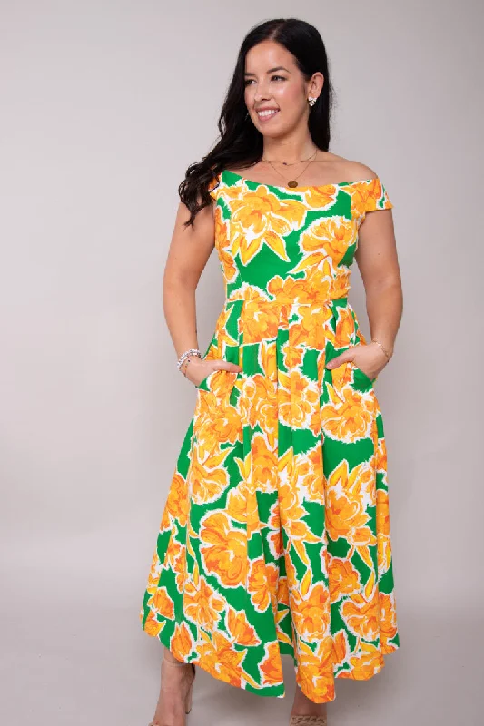 Citrus Blossom Midi Dress - FINAL SALE Best midi dresses for hourglass body shape