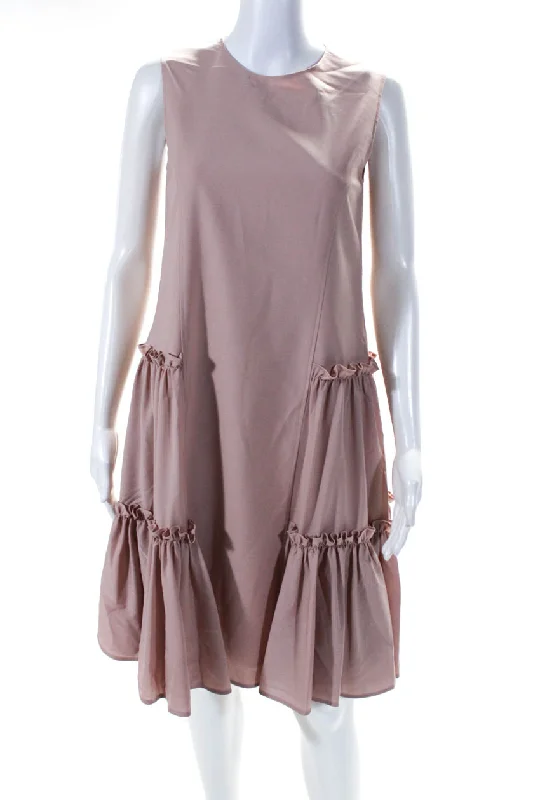 Adeam Womens Ruched Dress Mauve Pink Beach unclassified dresses