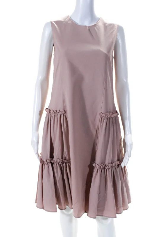 Adeam Womens Ruched Dress Mauve Pink Travel unclassified dresses