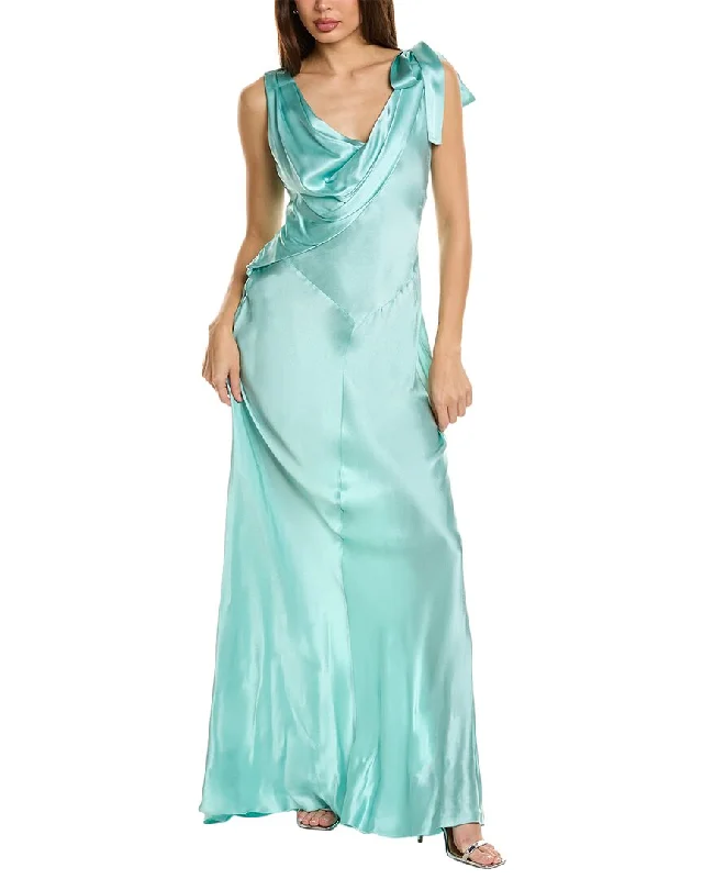 Alberta Ferretti Satin Silk-Blend Gown Satin unclassified dresses