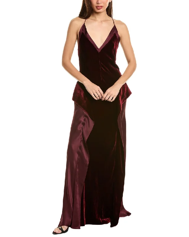 Alberta Ferretti Velvet Silk-Blend Gown Travel unclassified dresses