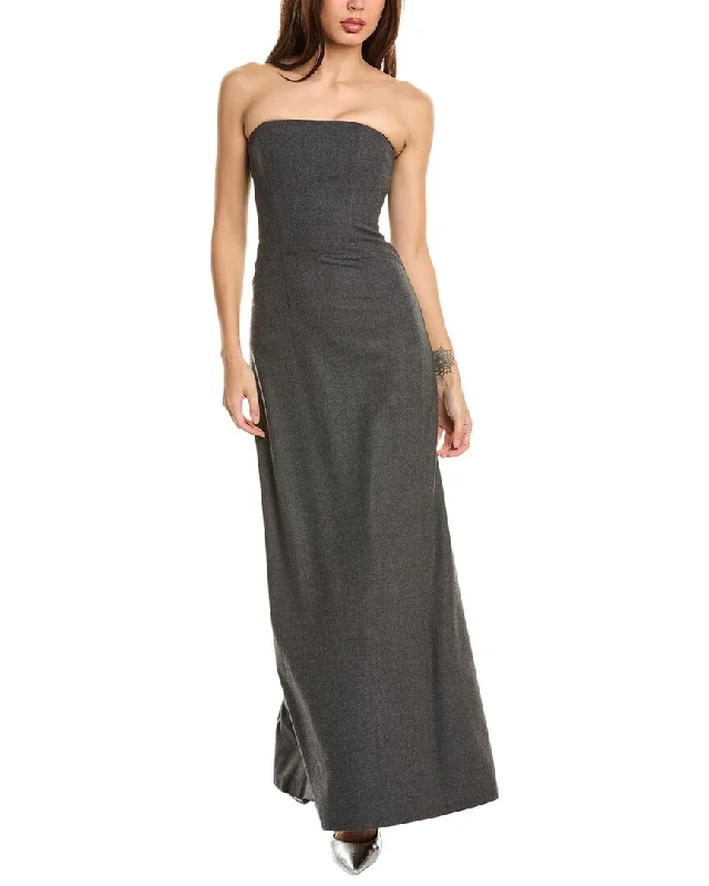 Alberta Ferretti Wool-Blend Gown Beaded unclassified dresses