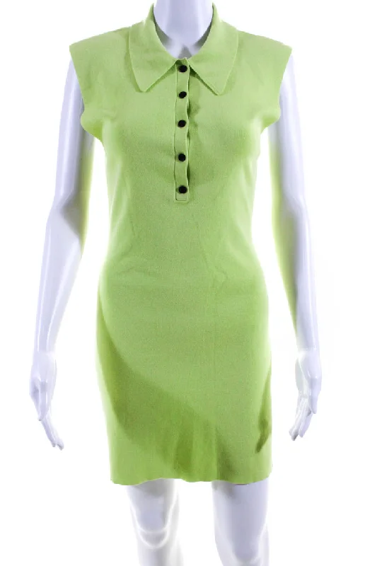 ALC Womens Taylor II Sleeveless Knit Polo Sheath Dress Green Kick Engagement unclassified dresses