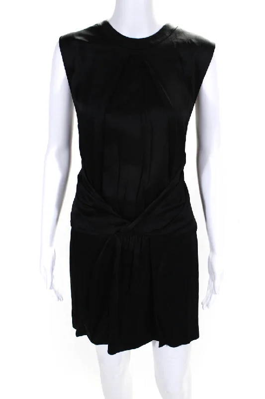 Alexander Wang Womens Twisted Front Drop Waist Muscle Tee Dress Black Bright color unclassified dresses