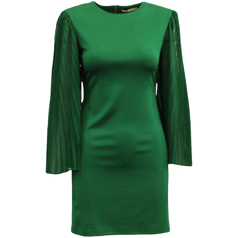 Alice + Olivia Butterfly Sleeve Dress in Green Viscose Date night unclassified dresses