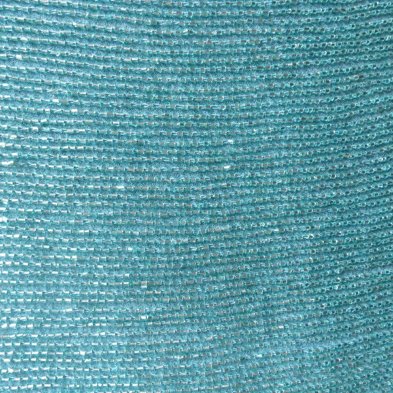 Aqua Bugle Bead On Silk Georgette Ground Fabric Budget-friendly unclassified dresses