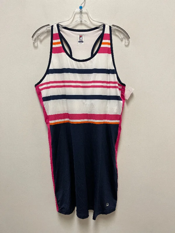 Athletic Dress By Fila In Navy, Size: Xl Off-shoulder unclassified dresses