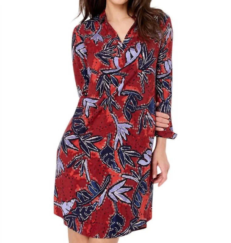 Autumn Leaves Live In Dress In Red Multi Summer unclassified dresses