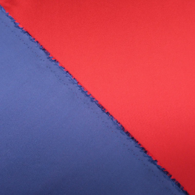 Blue and Red Double-Sided Solid Silk Mikado Fabric Cotton unclassified dresses