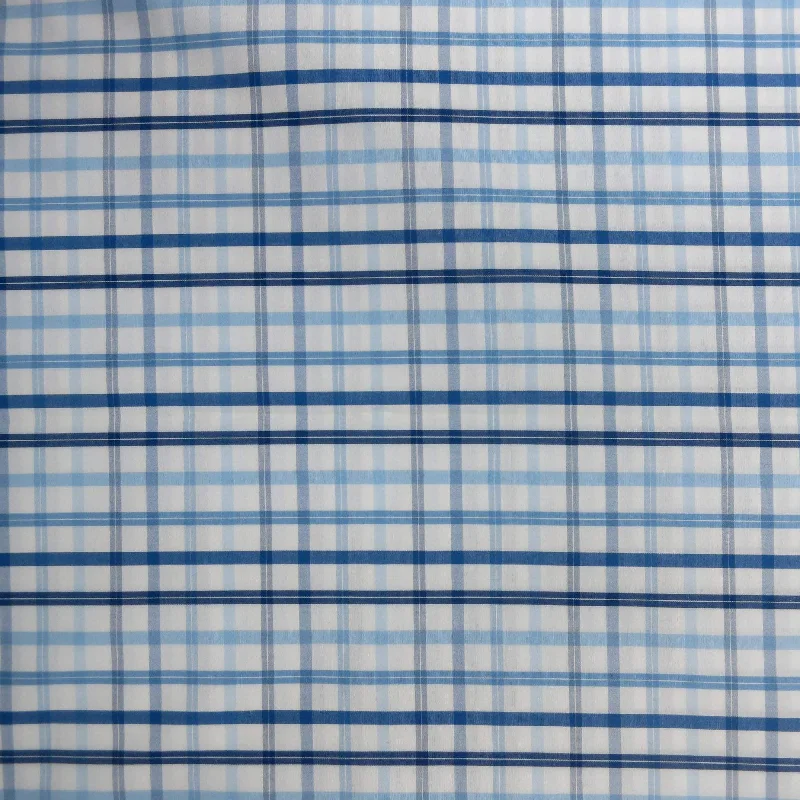 Blue and White Plaid 100% Fine Cotton Fabric Metallic unclassified dresses