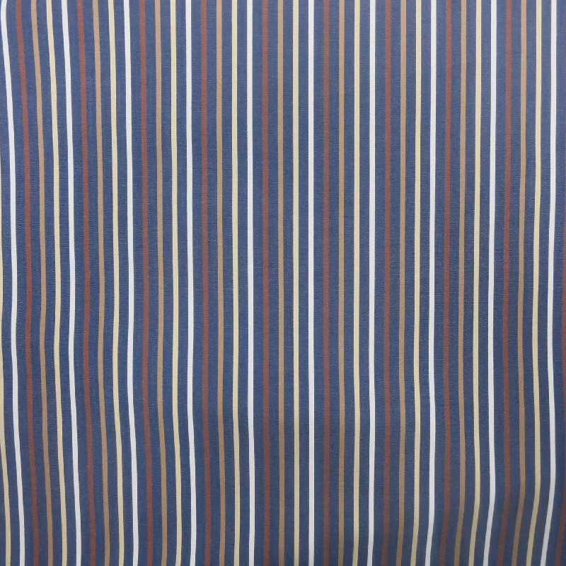 Blue Earth Tone Stripe 100% Fine Cotton Fabric Denim unclassified dresses