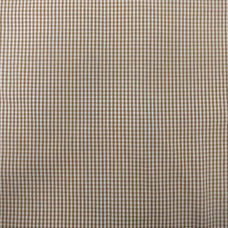 Brown and White Gingham Pattern 100% Fine Cotton Fabric Printed unclassified dresses