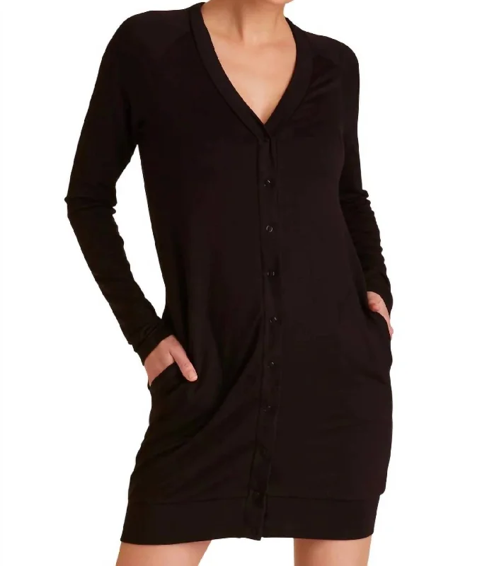 Cardigan Dress In Black Winter unclassified dresses