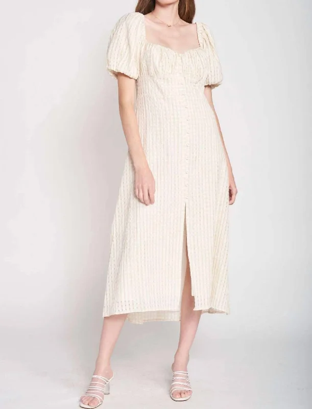 Cecilia Puff Sleeve Dress In Cream Everyday wear unclassified dresses