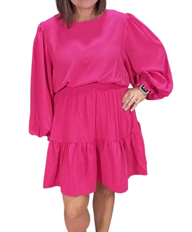 Chrissy Smocked Dress In Pink Open-back unclassified dresses