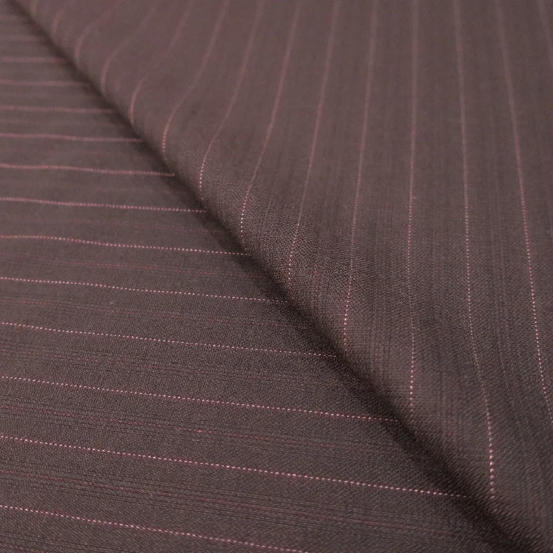 Dark Brown and Purple Stripe Loro Piana Extrafine Wool Fabric Striped unclassified dresses