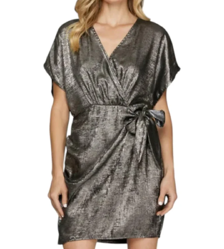 Dolman Metallic Dress In Grey Lounge unclassified dresses