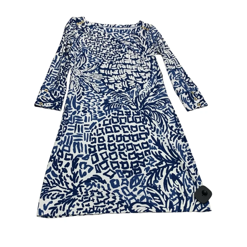 Dress Designer By Lilly Pulitzer In Blue & White, Size: Xxs Popular unclassified dresses