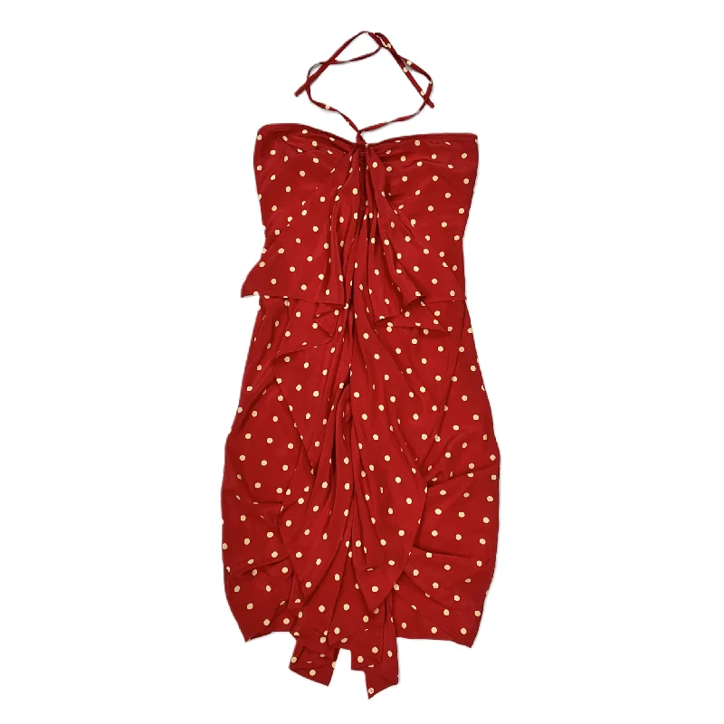 Dress Luxury Designer By Moschino In Red & Tan, Size: S Embroidered unclassified dresses