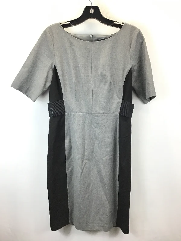 Dress Work By Ann Taylor In Black Grey, Size: 4 Ruched unclassified dresses