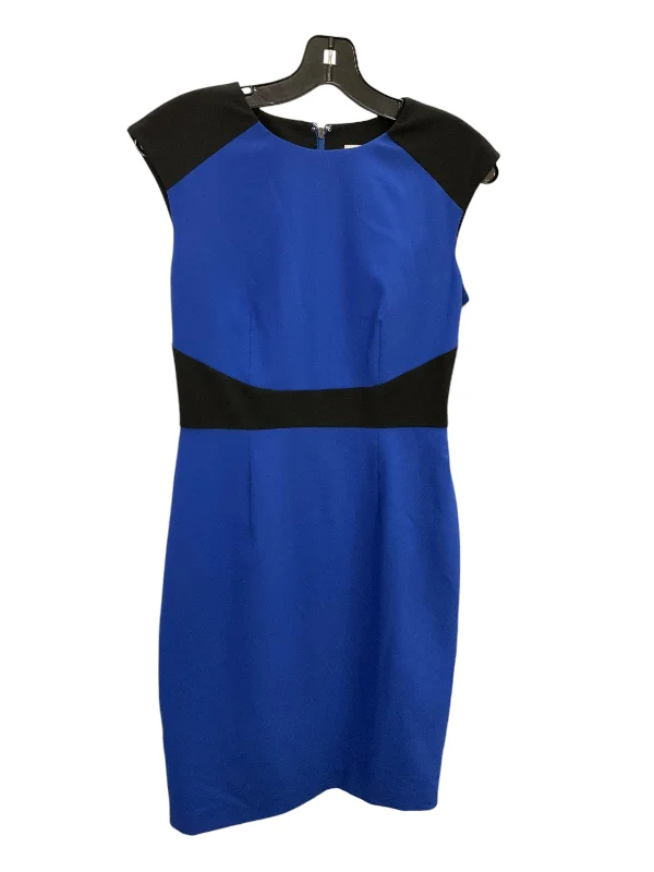 Dress Work By Calvin Klein In Blue Black, Size: S Soft fabric unclassified dresses