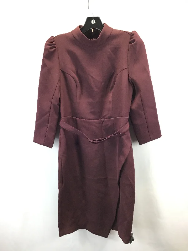 Dress Work By Express In Burgundy, Size: Petite   Small Backless unclassified dresses