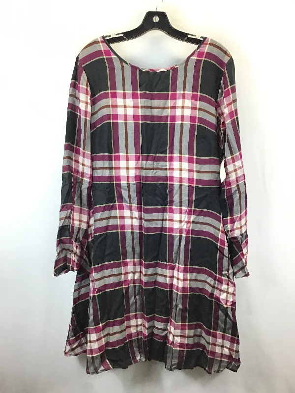 Dress Work By Loft In Plaid, Size: 14 Chiffon unclassified dresses